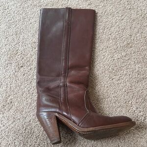 Vintage Frye Brown Leather Knee-High Boots
